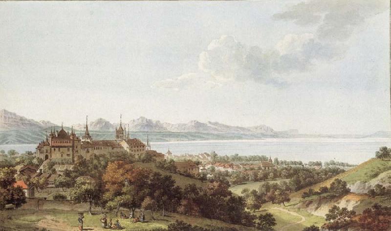 Johann Ludwig Aberli Seen Lausanne